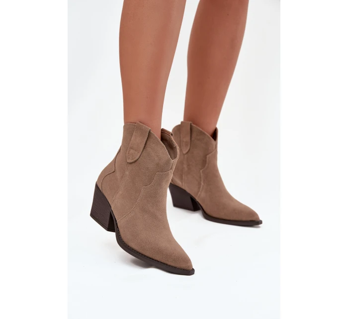 Nazouvací dámské kovbojky z přírodního semiše béžové Beretta Nazouvací dámské kovbojky z přírodního semiše béžové Beretta