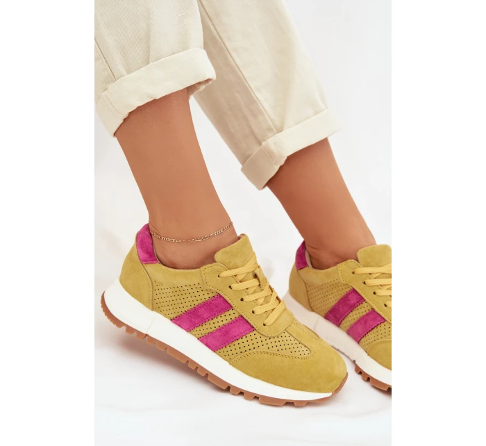 Dámské tenisky z pravé nubukové kůže žluté Marceline Dámské tenisky z pravé nubukové kůže žluté Marceline