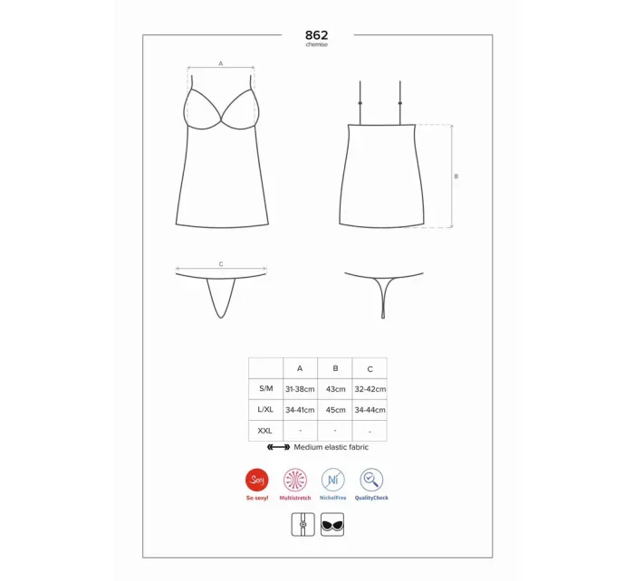 Přitažlivá košilka 862 - CHE - Obsessive