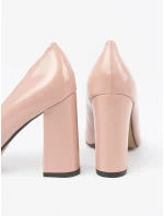 Krásné  lodičky Jasnobeżowy dámské na širokém podpatku