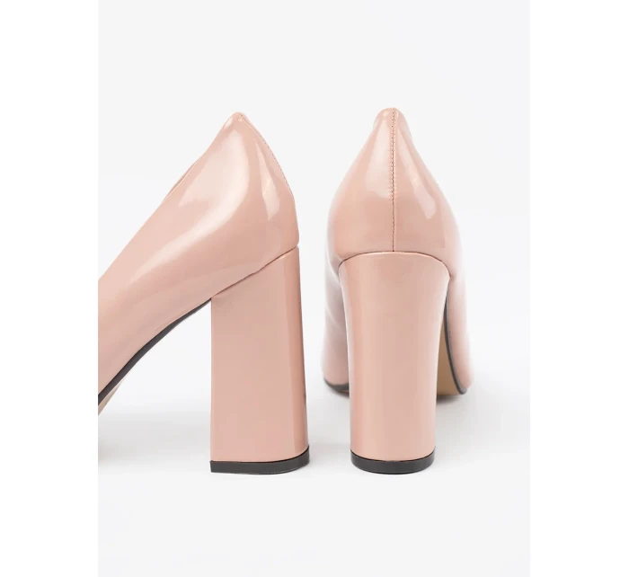 Krásné  lodičky Jasnobeżowy dámské na širokém podpatku