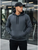 Pánská základní mikina s kapucí tmavě šedá Dstreet model 21985886 - FashionStreet