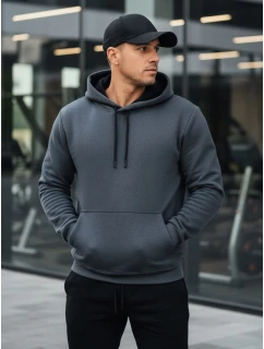 Pánská základní mikina s kapucí tmavě šedá Dstreet model 21985886 - FashionStreet