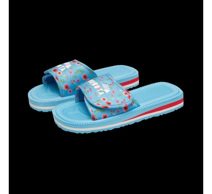 Klapky na suchý zip Kubota vícebarevné květinové modré K25SS-100-001-14-1