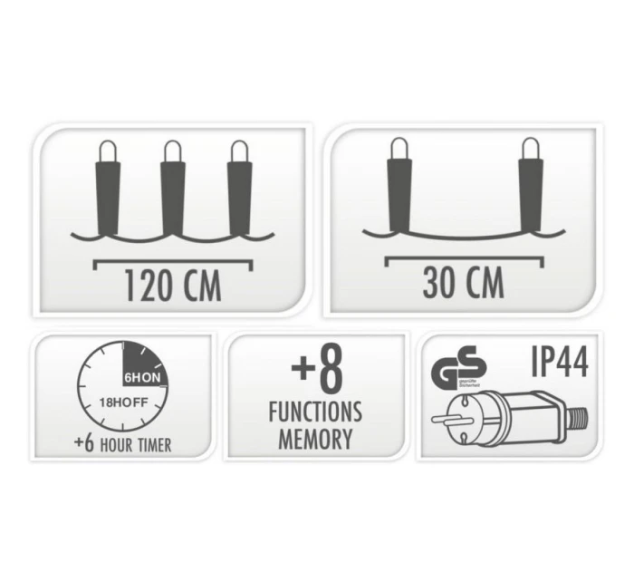 Světelné závěsy na vánoční stromek 120x120 CM 235LED MULTIKOLOR STARS