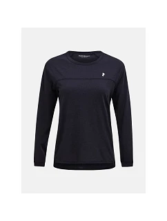 Tričko PEAK PERFORMANCE W Trail Wool Blend LS, černé