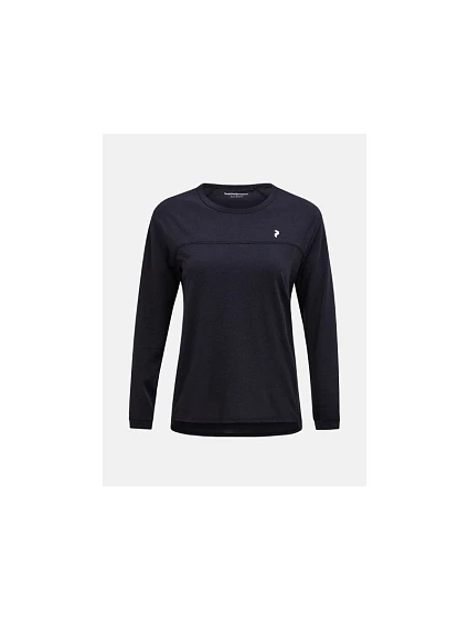 Tričko PEAK PERFORMANCE W Trail Wool Blend LS, černé Tričko PEAK PERFORMANCE W Trail Wool Blend LS, černé
