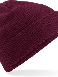 Beechfield B 50N Pletená čepice z bio bavlny 53.0050 burgundy