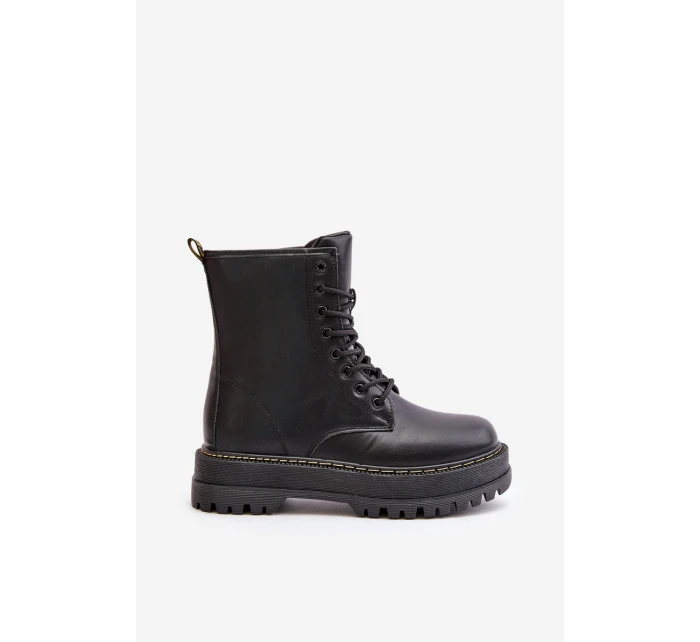 Zateplené botky workerky z eko kůže na zip černé Naleli Zateplené botky workerky z eko kůže na zip černé Naleli