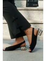 Semišové Elegantní Dámské Sandály model 21694823 Černé - CheBello