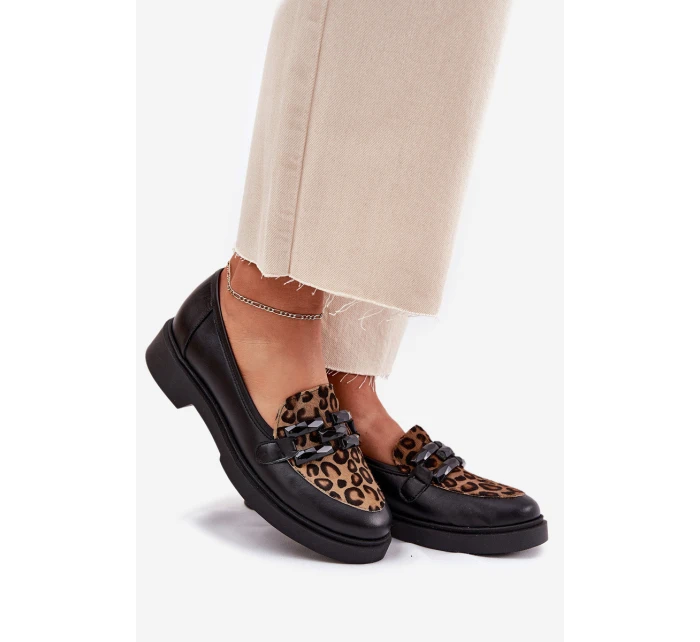 Kožené Mokasíny S Ozdobou A Černé model 21695716 - Laura Messi