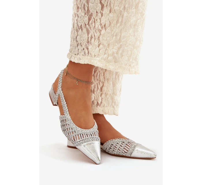 Dámské sandály s pletením na klíně stříbrné Nivorra Dámské sandály s pletením na klíně stříbrné Nivorra