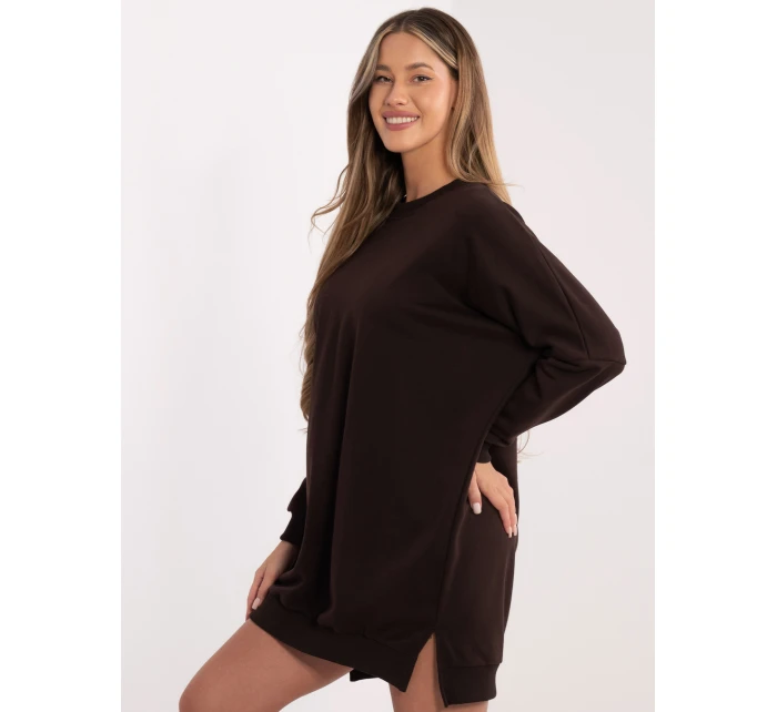 Sukienka RV SK model 21801814 ciemny brązowy - FPrice Sukienka RV SK model 21801814 ciemny brązowy - FPrice