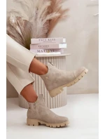 Zateplené Dámské Kotníkové Boty S Eko Kožené Zlaté model 20712781 - Kesi Zateplené Dámské Kotníkové Boty S Eko Kožené Zlaté model 20712781 - Kesi