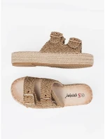 Trendy  nazouváky hnědé dámské platforma