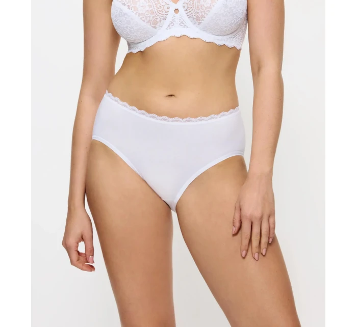 Dámské kalhotky Feel Of Cotton Midi - WHITE - bílé 0003 - TRIUMPH Dámské kalhotky Feel Of Cotton Midi - WHITE - bílé 0003 - TRIUMPH