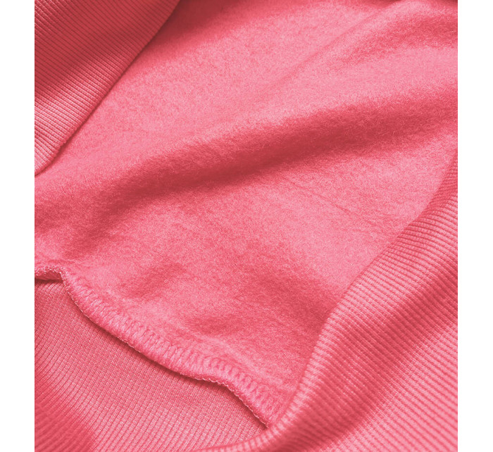 Růžová dámská tepláková mikina se stahovacími lemy (W01-58)