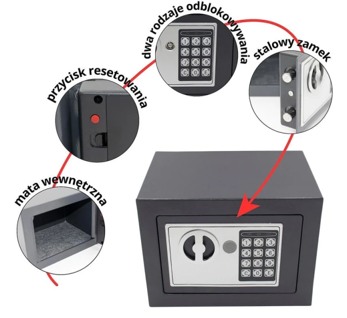 TREZOR S DIGITÁLNÍM ZÁMKEM 23X17X17CM 1067582 SASKA GARDEN