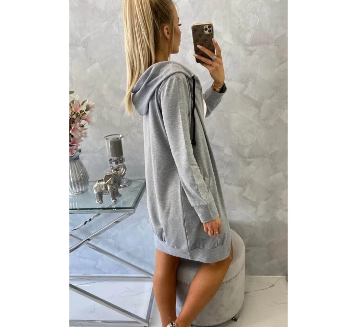 Šatová bunda s kapucí šedá melange Šatová bunda s kapucí šedá melange