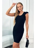 Šaty s nařasenými rukávy černé Šaty s nařasenými rukávy černé