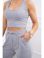 3dílná bavlněná souprava šedá