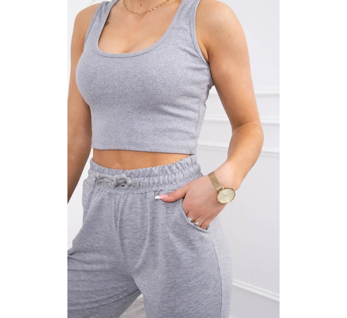 3dílná bavlněná souprava šedá