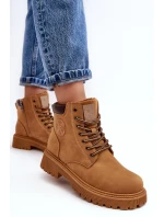 Kožené Ocouvané Botky Trapery Camel Felizia Kožené Ocouvané Botky Trapery Camel Felizia