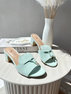 Dámské sandály Z Eko Semišu Na Podpatku Mátové Jemenna