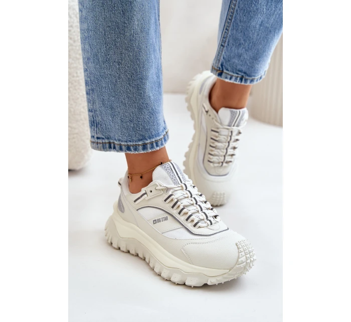 Dámské Kožené Tenisky Na Platformě Big Star model 21671508 HIPOLY SYSTEM Bílé - Big Star Shoes Dámské Kožené Tenisky Na Platformě Big Star model 21671508 HIPOLY SYSTEM Bílé - Big Star Shoes