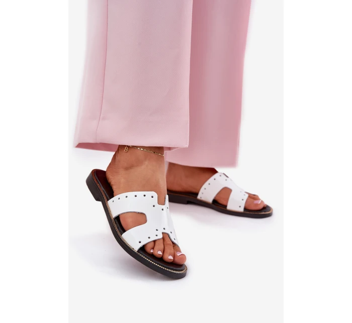 Lakované Dámské Pantofle S  Bílé model 21694267 - Zazoo