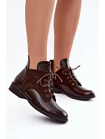 Zateplené kozačky model 22557195 Hnědé - VINCEZA