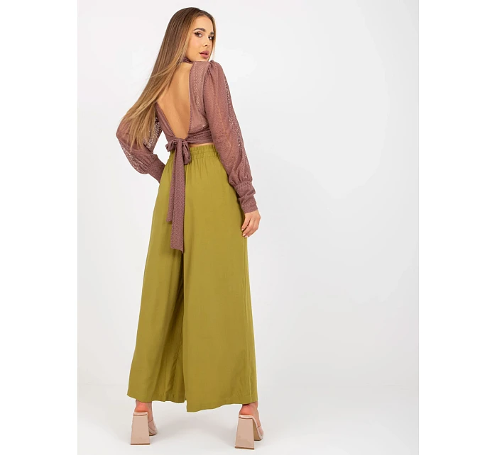 Kalhoty model 22066999 olivově zelená - FPrice