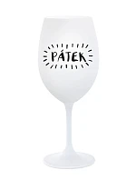 PÁTEK - bílá sklenice na víno 350 ml