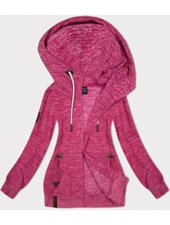 Růžová melanžová rozepínací polarová (fleecová) mikina (2310)