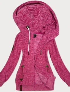 Růžová melanžová rozepínací  mikina model 19678099 - 6&8 Fashion
