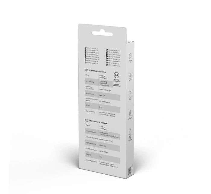 Kabel SAVIO CL-129 (USB typ C - USB 2.0 typ A ; 2 m; černá barva)