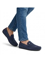 Pánské semišové kožené mokasíny polobotky tmavě modré model 22061146 - FILIPPO Pánské semišové kožené mokasíny polobotky tmavě modré model 22061146 - FILIPPO