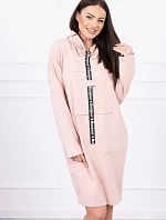 Šaty s kravatou tmavě pudrově růžové