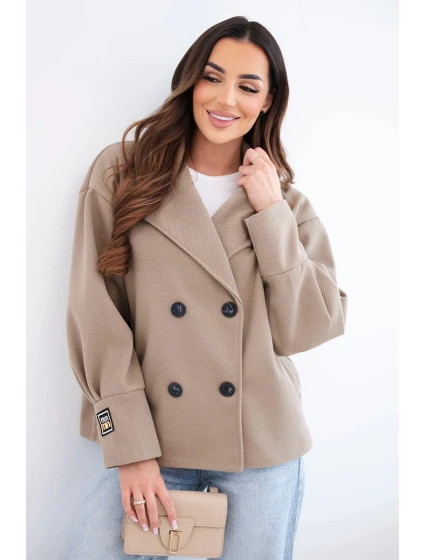 Dámská krátká dvouřadová bunda s límcem fango