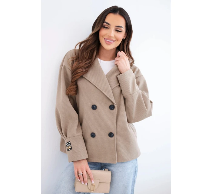 Dámská krátká dvouřadová bunda s límcem fango