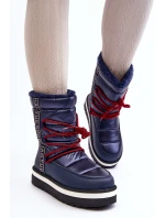 Dámské sněhule s vázáním v modré barvě model 21644706 - Boto Dámské sněhule s vázáním v modré barvě model 21644706 - Boto