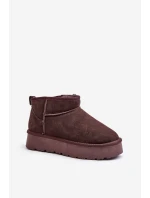 Módní Semišové Nízké Sněhule Hnědé model 21671731 - Boto Módní Semišové Nízké Sněhule Hnědé model 21671731 - Boto