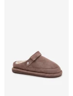 Dámské pantofle s páskem Vyhřívané s kožíškem Tmavě béžové Rilena Dámské pantofle s páskem Vyhřívané s kožíškem Tmavě béžové Rilena