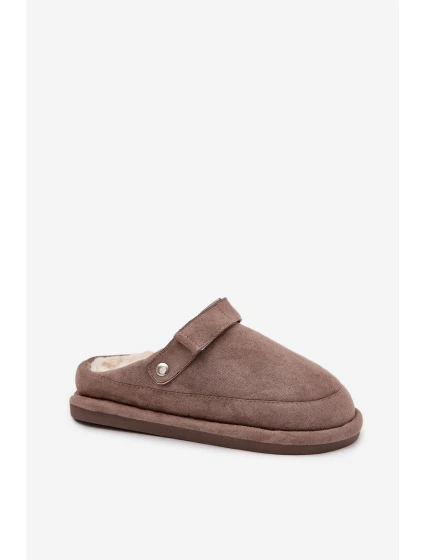 Dámské pantofle s páskem Vyhřívané s kožíškem Tmavě béžové Rilena Dámské pantofle s páskem Vyhřívané s kožíškem Tmavě béžové Rilena