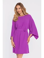 M908 Šaty s ozdobnými širokými rukávy - levandulové