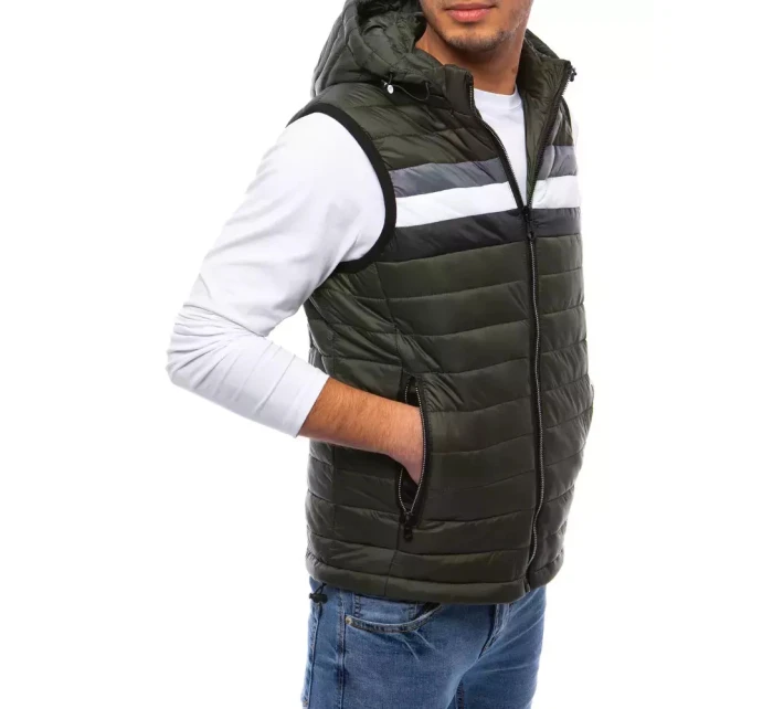 Pánská prošívaná zelená vesta FashionStreet TX4034