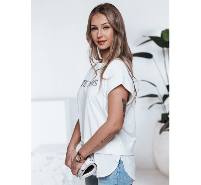 Dámské tričko DREAMY ecru FashionStreet RY2521 Dámské tričko DREAMY ecru FashionStreet RY2521