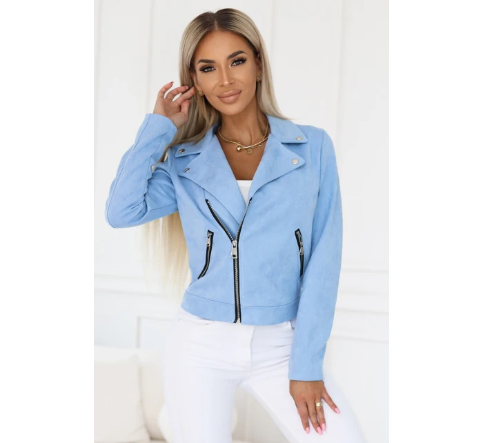 Semišová s dlouhými rukávy a zipy MODRÁ model 21227409 - numoco basic