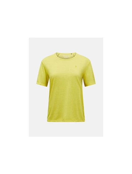 Dámské tričko PEAK PERFORMANCE W Wool-Blend Shortsleeve, žlutá barva