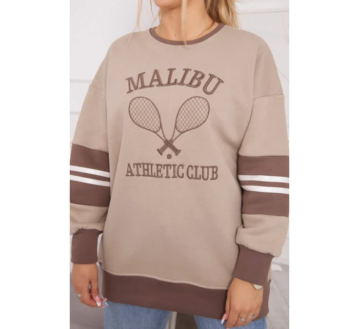Zateplená mikina Malibu tmavě béžová+mocca Zateplená mikina Malibu tmavě béžová+mocca